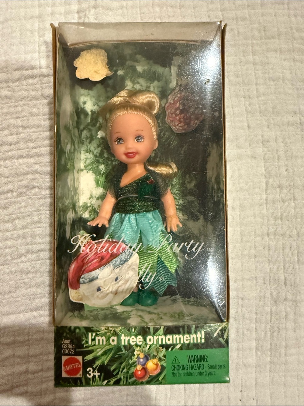 MATTEL | HOLIDAY PARTY KELLY ORNAMENT DOLL ✪NRFB C3672 RARE BARBIE TREE GIFT USA